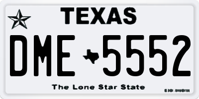 TX license plate DME5552
