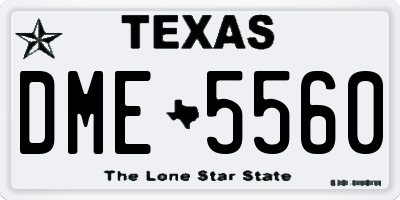 TX license plate DME5560