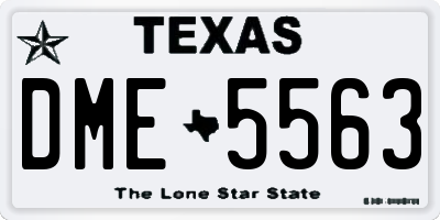 TX license plate DME5563