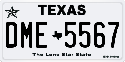 TX license plate DME5567