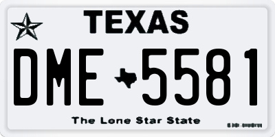 TX license plate DME5581