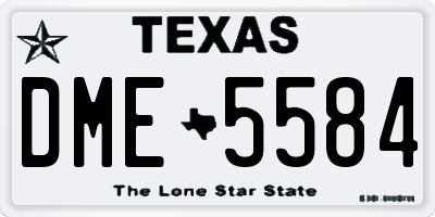 TX license plate DME5584