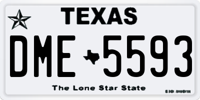 TX license plate DME5593