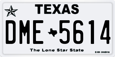 TX license plate DME5614