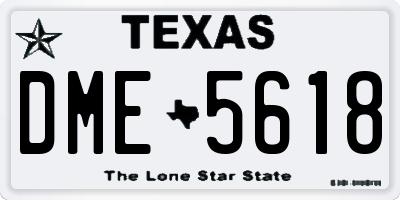 TX license plate DME5618