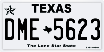 TX license plate DME5623