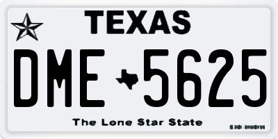TX license plate DME5625
