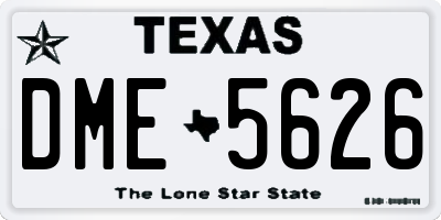TX license plate DME5626