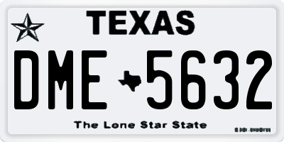 TX license plate DME5632