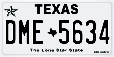 TX license plate DME5634