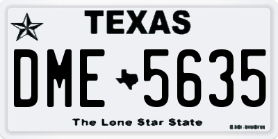TX license plate DME5635