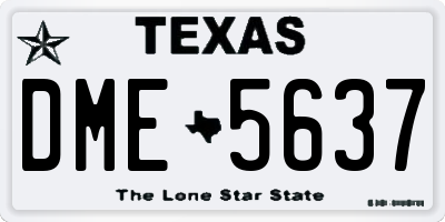 TX license plate DME5637