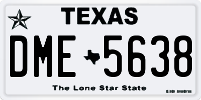 TX license plate DME5638