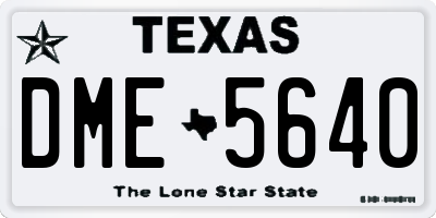 TX license plate DME5640