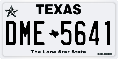 TX license plate DME5641