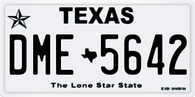 TX license plate DME5642