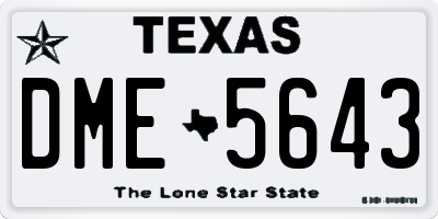 TX license plate DME5643