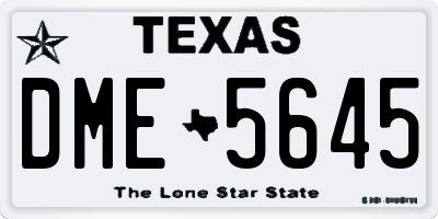 TX license plate DME5645