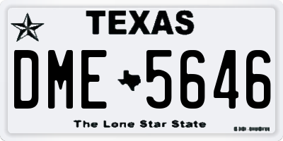 TX license plate DME5646