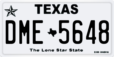 TX license plate DME5648