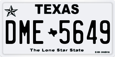 TX license plate DME5649