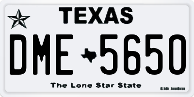 TX license plate DME5650