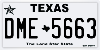 TX license plate DME5663