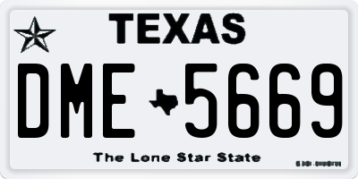 TX license plate DME5669