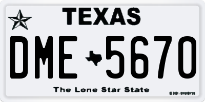 TX license plate DME5670