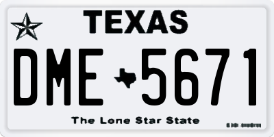 TX license plate DME5671