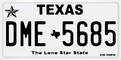 TX license plate DME5685