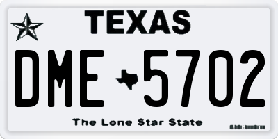 TX license plate DME5702