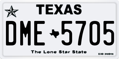 TX license plate DME5705