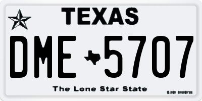 TX license plate DME5707