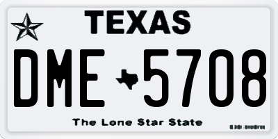 TX license plate DME5708