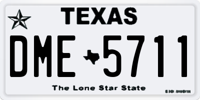 TX license plate DME5711