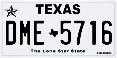 TX license plate DME5716
