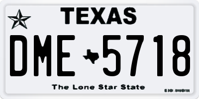 TX license plate DME5718