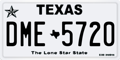 TX license plate DME5720