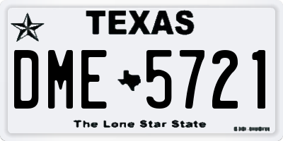 TX license plate DME5721