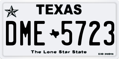 TX license plate DME5723