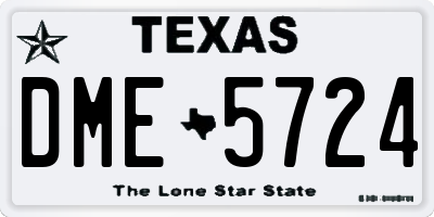 TX license plate DME5724