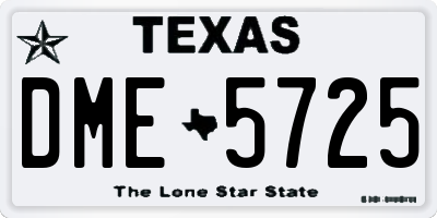 TX license plate DME5725