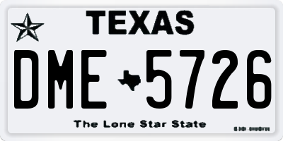 TX license plate DME5726