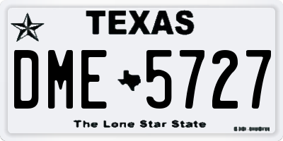 TX license plate DME5727