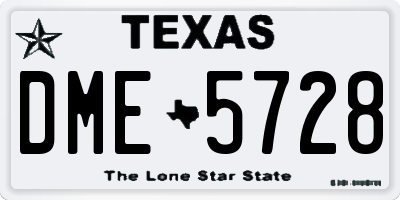 TX license plate DME5728