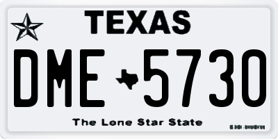 TX license plate DME5730