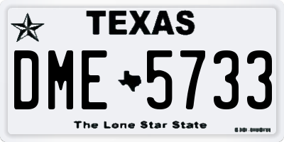 TX license plate DME5733