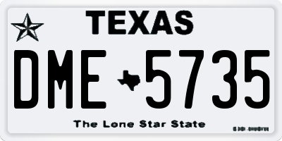 TX license plate DME5735