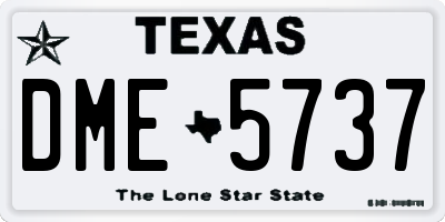 TX license plate DME5737